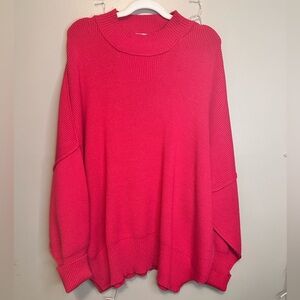 NWOT Magenta Side Slit Oversized Sweater